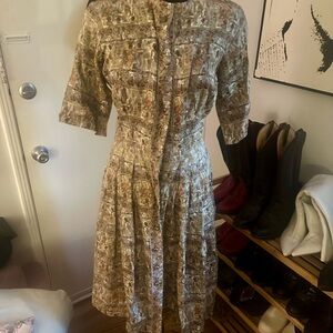 Vintage 1950s Egyptian Novelty Print Dress